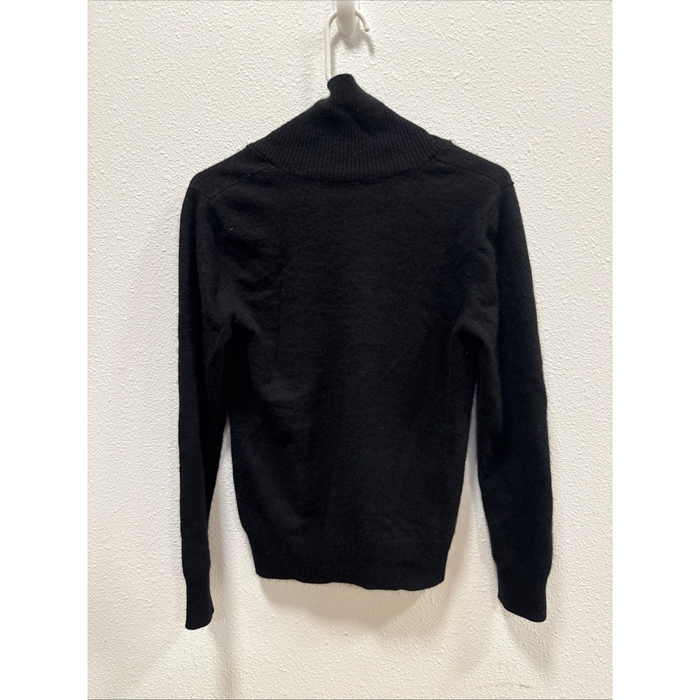 CHARTER CLUB Black 100% Cashmere V neck Sweater Women Medium Classic Minimalist - Picture 4 of 9